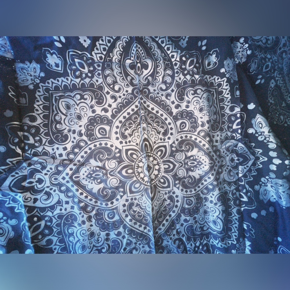 Pottery barn grey and silver tapestry